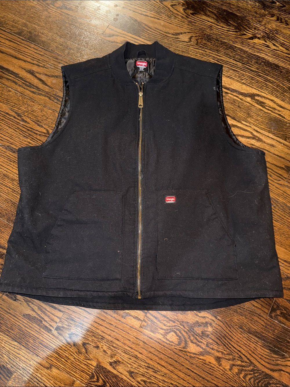 Wrangler Men's Black Quilted Canvas Insulated Utility Vest